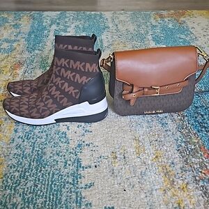Michael Kors ankle boots with matching purse